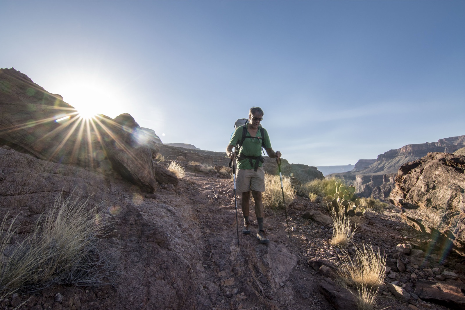 6:45am on Day 3 - rushing to get off the plateau before the sun hits