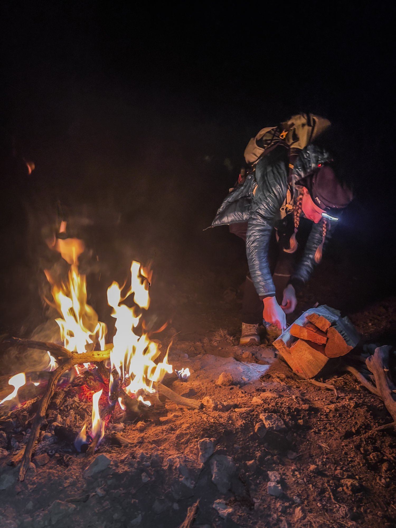  Late arrival into our Babbit Ranch camp with mule Mel (thank you!!)  