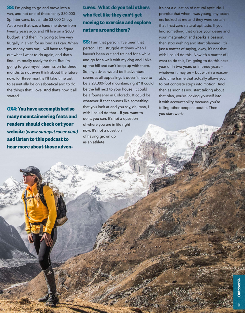 Outdoor X4 Magazine: Around the Campfire: Adventure Athlete Sunny Stroeer (Issue 45, print)
